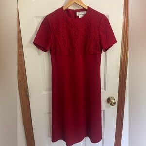 Vintage David Emanuel Collectables Red Lace Dress Size 6